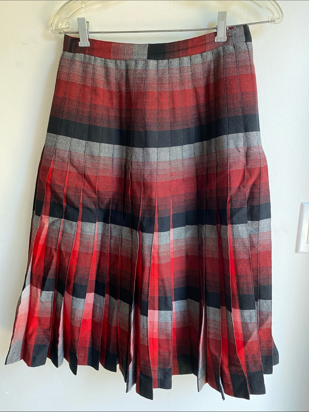 Highland Queen Reversible Wool Vintage pleated Skirt Sz12 Perfect Canada Made 🇨🇦